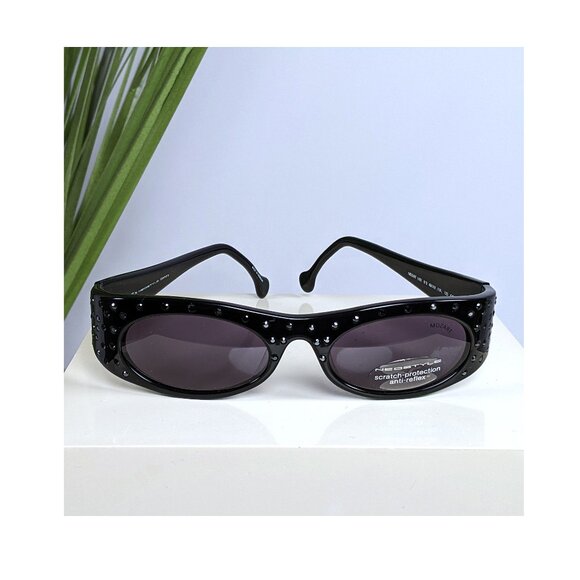 Neostyle Mozart 1401 Black & Swarovski Crystals Sunglasses 48-18 NOS Rare main image 11